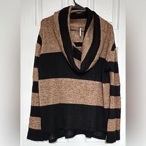 Free People Lulu Striped Cowl Neck Sweater